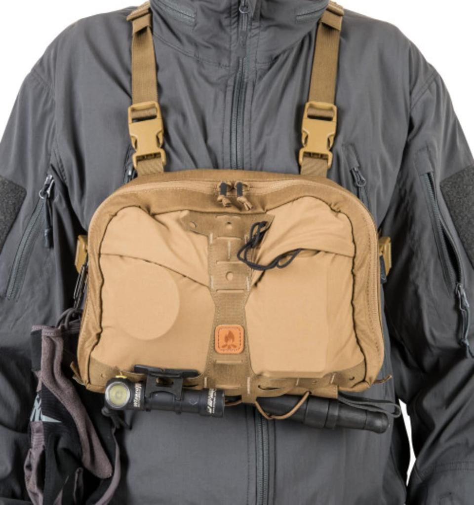 Chest Military Tactical Body Outdoor Chest CHEST PACK EARTH HELIKON-TEX Bag, Bag, Airsoft, Camping, Mountaineering, Hiking, Fishing, Rig, NUMBAT,