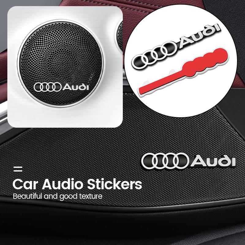 4pcs/lot Hi-Fi Speaker 4JHGEo Speaker 3D Aluminum Badge Emblem Stereo Sticker For 4JHGE A3 A4 A5 A6 A7 A8 S3 S4 Q2 Q3 Q5 Q7
