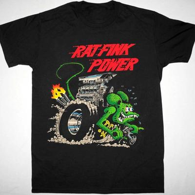SALE Ed Roth Rat Fink Power Short Sleeve Black All Size Unisex T-Shirt