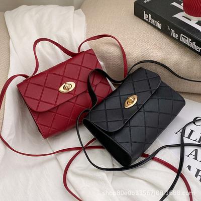 Ling Gitter gestreifte kleine quadratische Tasche Damen Handtaschen Koreanische Version Handtasche Großhandel Mode Trend Tasche