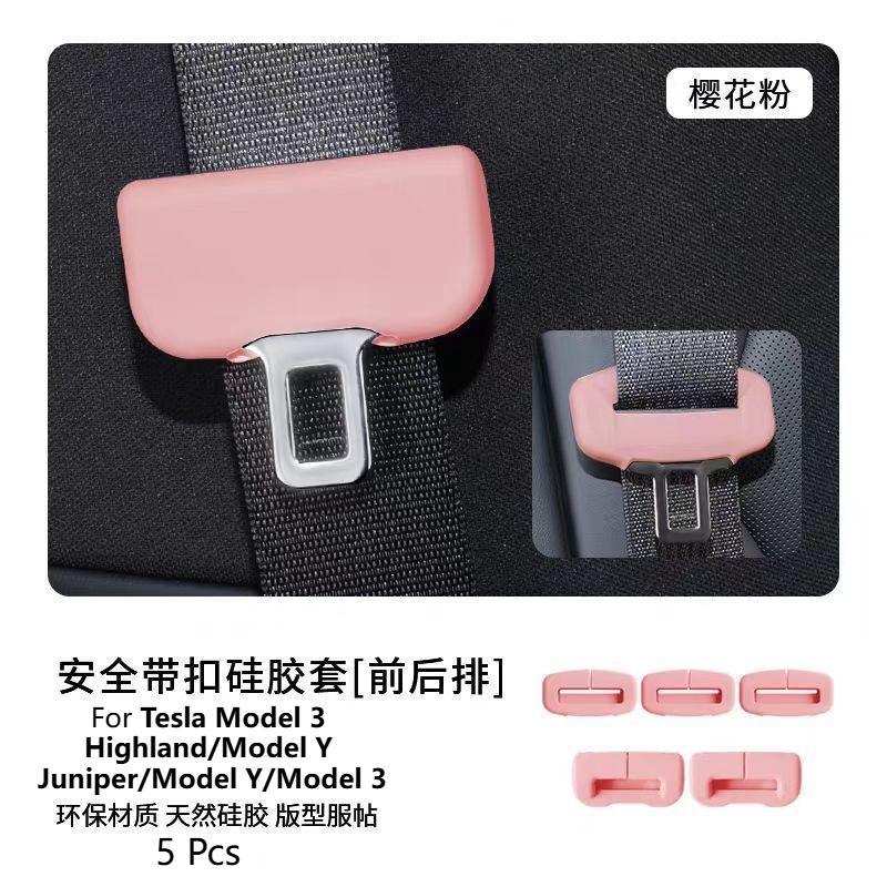 For Tesla Model 3 Highland/Model Y Juniper/Model YL/Model Y/Model 3 Seat Belt Buckle Cover Silicone Anti-collision Interior Car