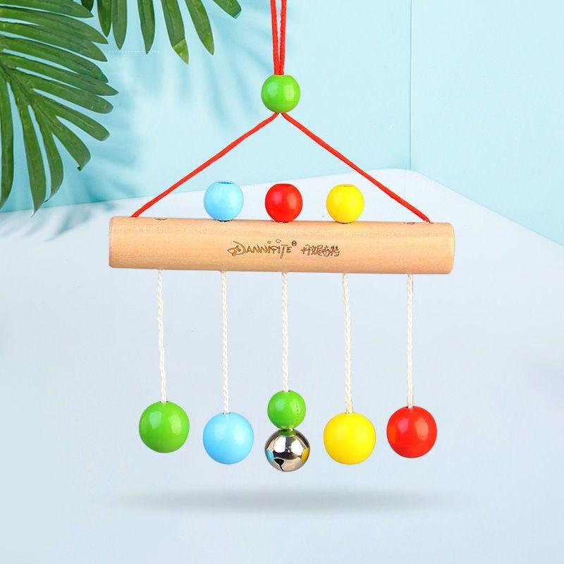 Baby Rattle Toy Baby's Rattle Grasping Wooden Handbell for Baby's Attention Attracting