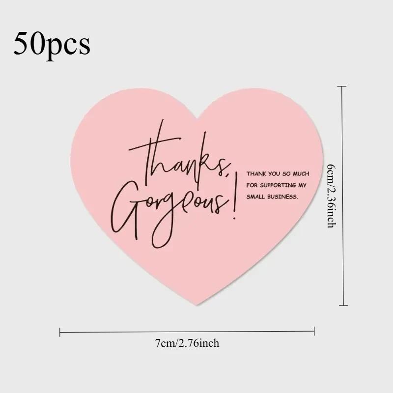 Pink Heart Shaped Appreciation Cards Bulk Thank You Gift Tags for Business Events Party Wedding Favors Craft Suppliess