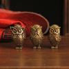 Retros Owl Sculpture Solid Brasses Durable Decoration for Desk Shelf Gift Artistic Handmade Figurine