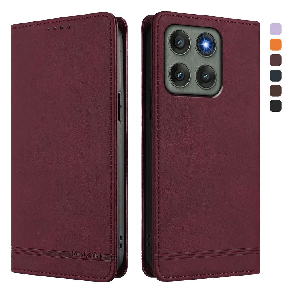 Pro Motorola Edge 60 Pro 5G pouzdro RINACASIS RC23 Peněženka s RFID blokováním Stojánek Kryt na telefon z PU kůže