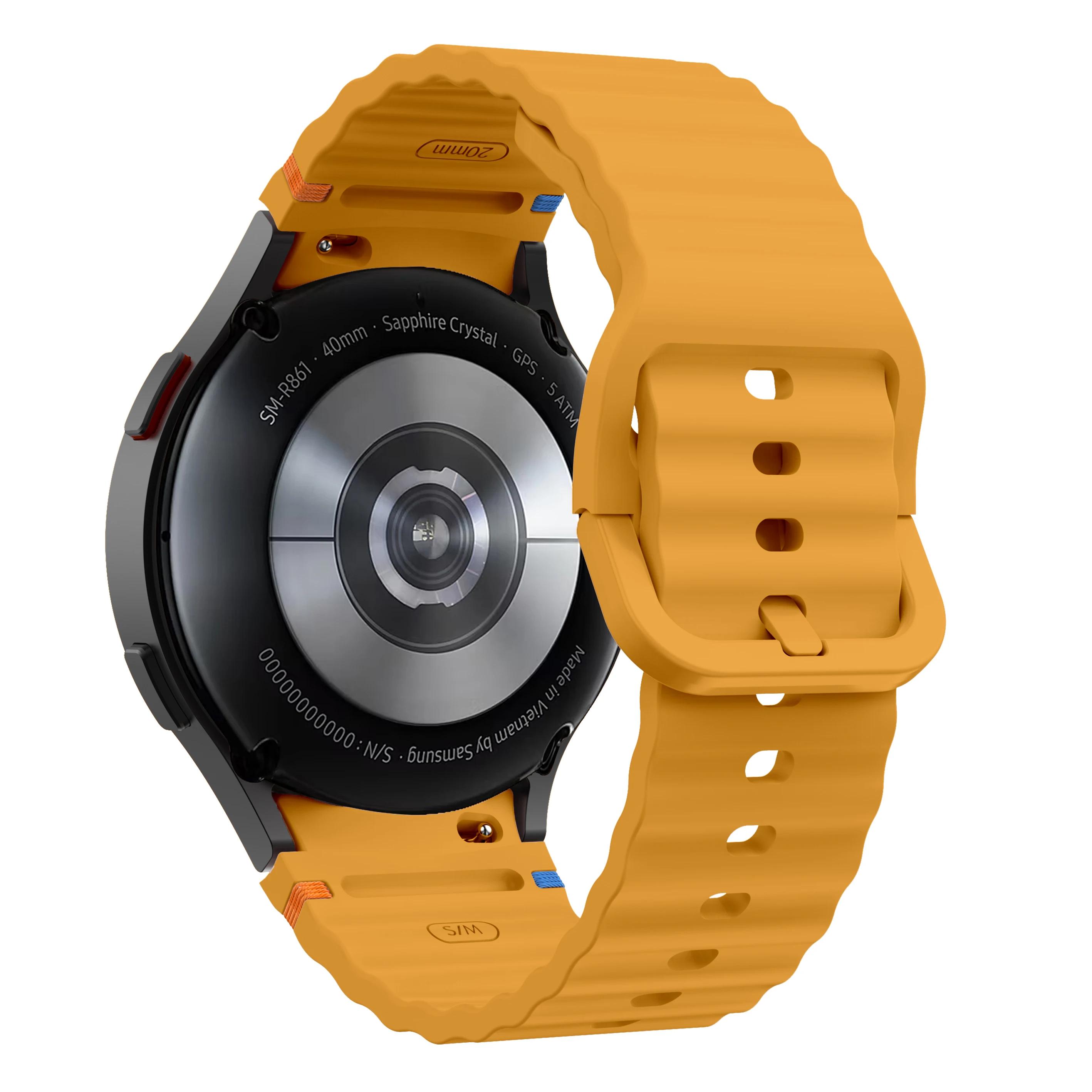 

Оригінальний силіконовий ремінець для Samsung Galaxy Watch 7 FE 6 4 Classic 5 pro 44mm 40mm 43mm 47mm 45mm Bracelet Galaxy Watch6 7 Strap 6 Classic 47mm 43mm жовтий