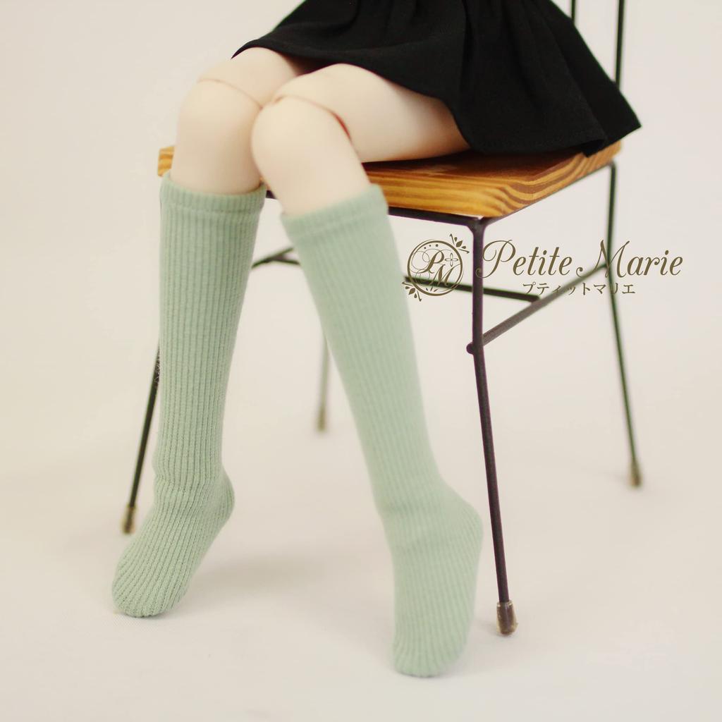[Petite Marie] 13 MDD MSD Compatible Plain Socks Bear Ribbed 3-Piece Set: Socks, High Socks, Over-the-Knee High Socks, LeftRight Specified Socks,