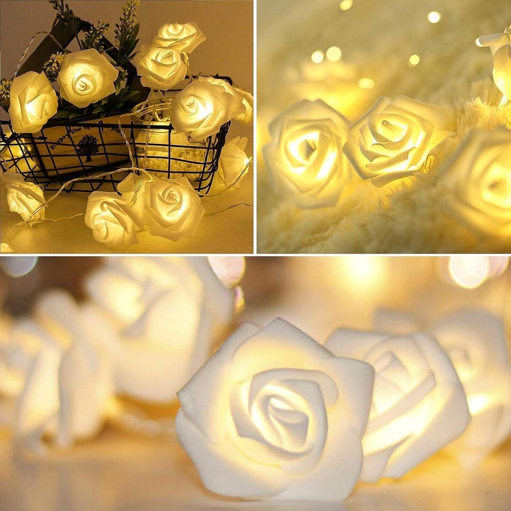 Serial String Lights - 14 LED White Rose, 10 Feet Fairy Lights for Home Decor,Mandir,Deepawali & Diwali Decoration, Christmas