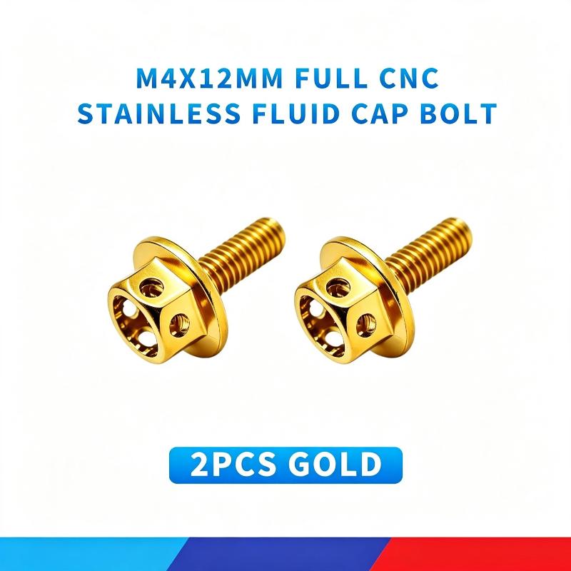 Fluid Cap Bolt M4*12mm Full CNC Stainless Steel Corrosion Resistant for CLICK NMAX MIO PCX AEROX ADV Motorbike Mods Parts