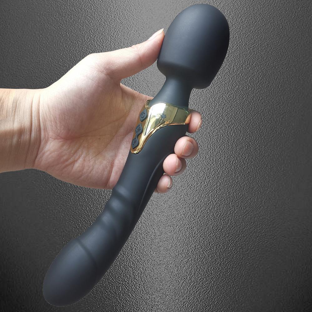 Vibratore Bacchetta AV in Silicone a Doppia Estremità 10 Modalità Stimolatore Clitorideo Massaggiatore Punto G Giocattolo Adulto Ricaricabile