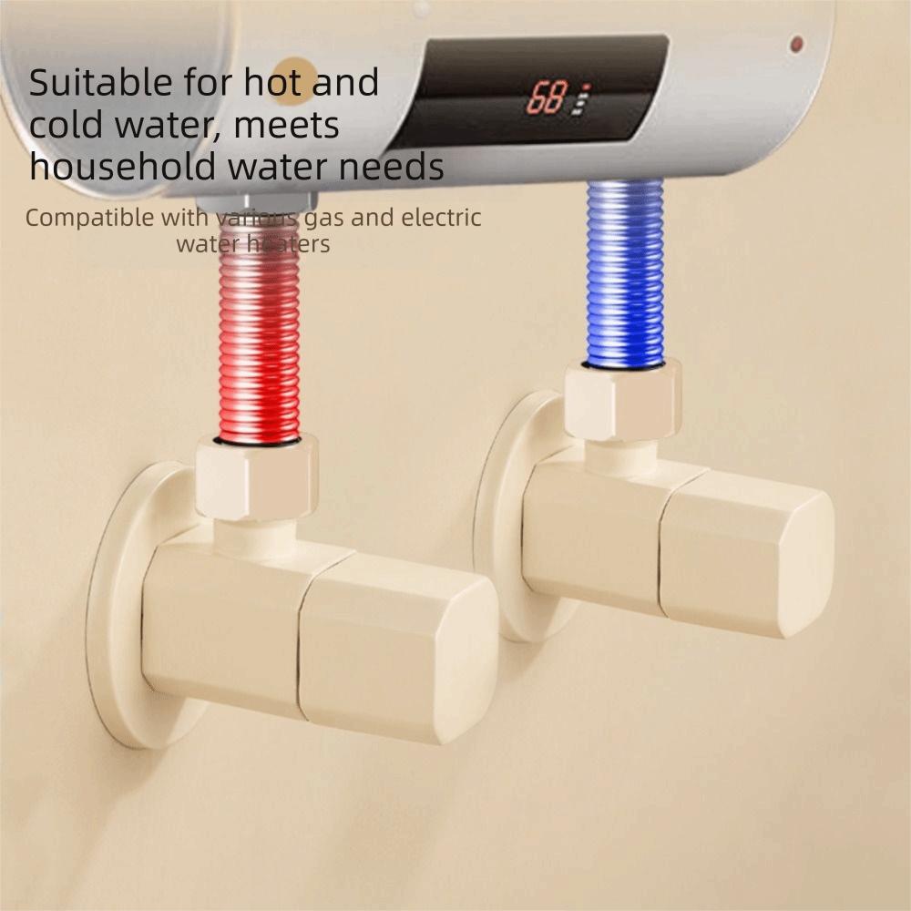 Copper Material Triangle Valve Cream White Water Stop Valve Universal Angle Valve Kitchen