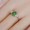 Natural Hetian Jasper & Red Corundum Adjustable Gemstone Ring for Women