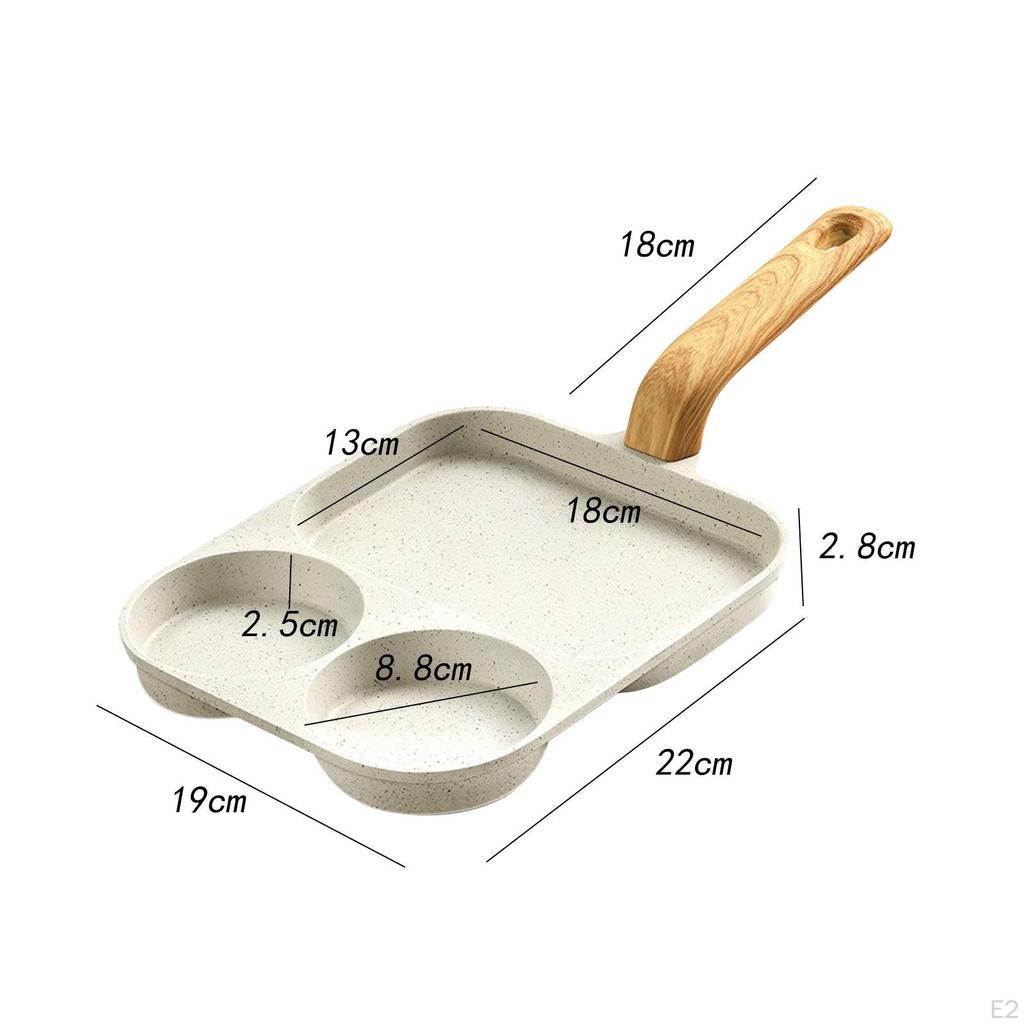 3 Grids Egg Pan Kitchen Accessories Steak Frying for Cooking Baking
