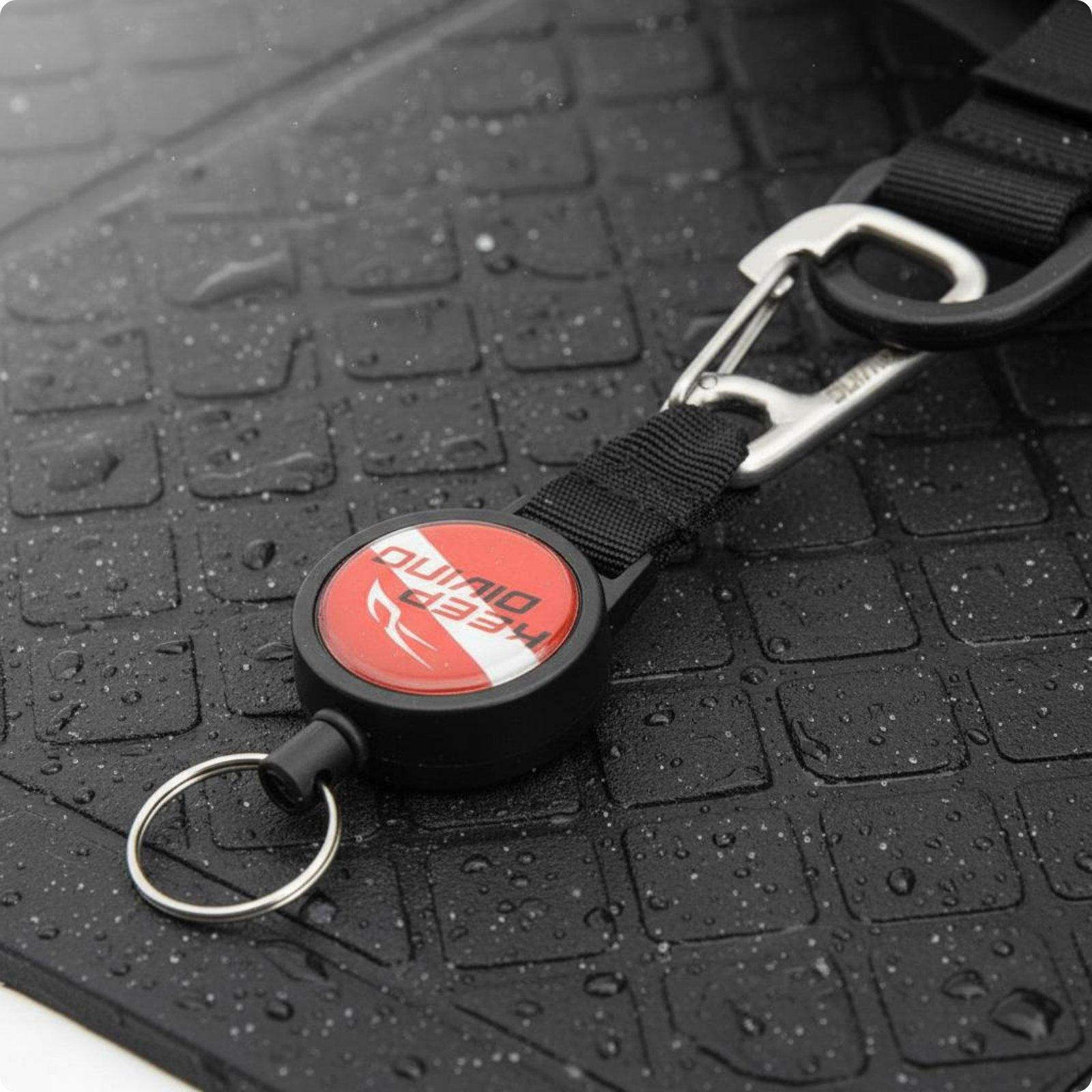 BCD Accessory Stainless Steel Tether Rust Resistant Retractable Diving Lanyard for Divers, Keepdiving