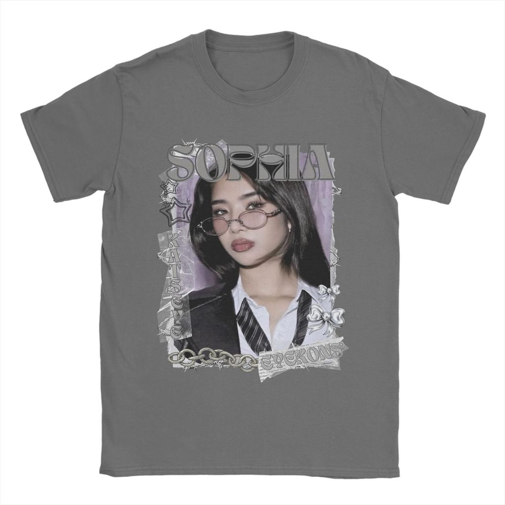 KATSEYE Sophia Kpop Y2K Group T Shirt Men Cotton Vintage T-Shirts O Neck  Tee Shirt Short Sleeve Clothes Plus Size