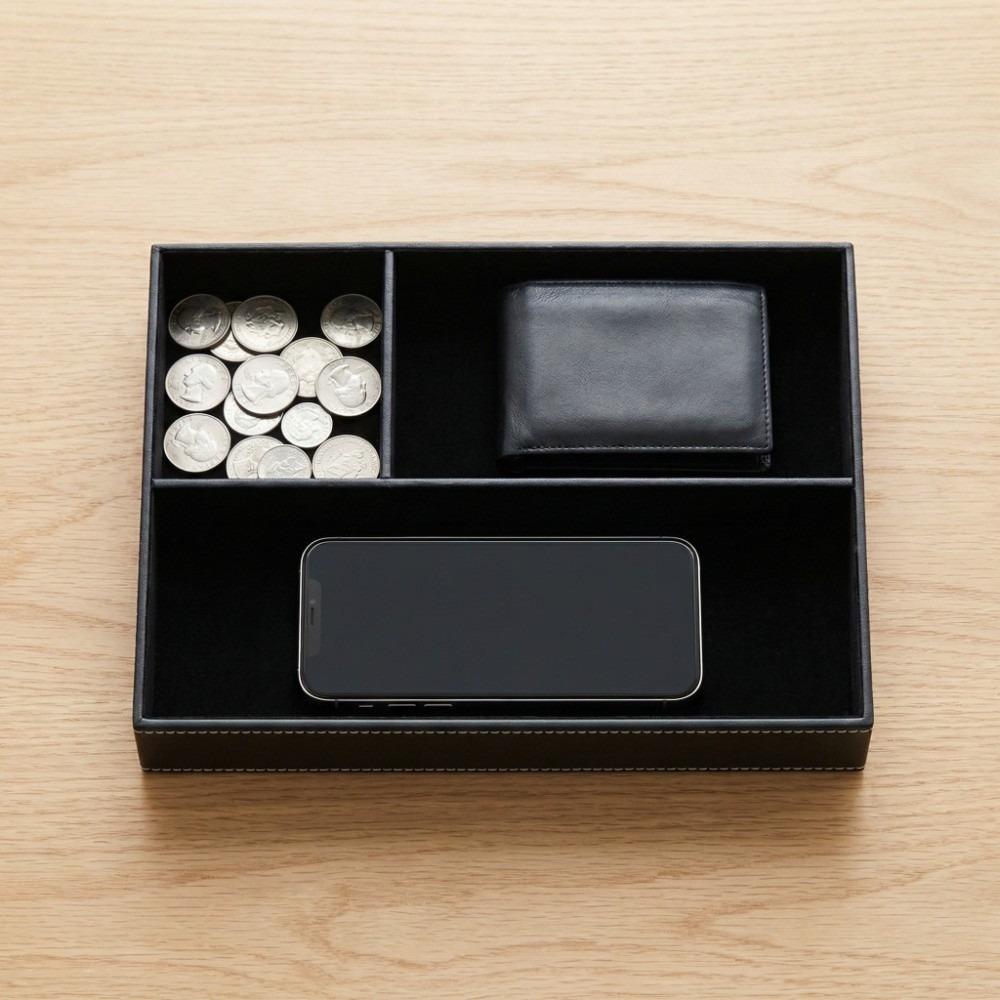 

Multi-function Storage Tray Moistureproof Key Storage Neat Arrange Desktop Box Stationery Hold чорний