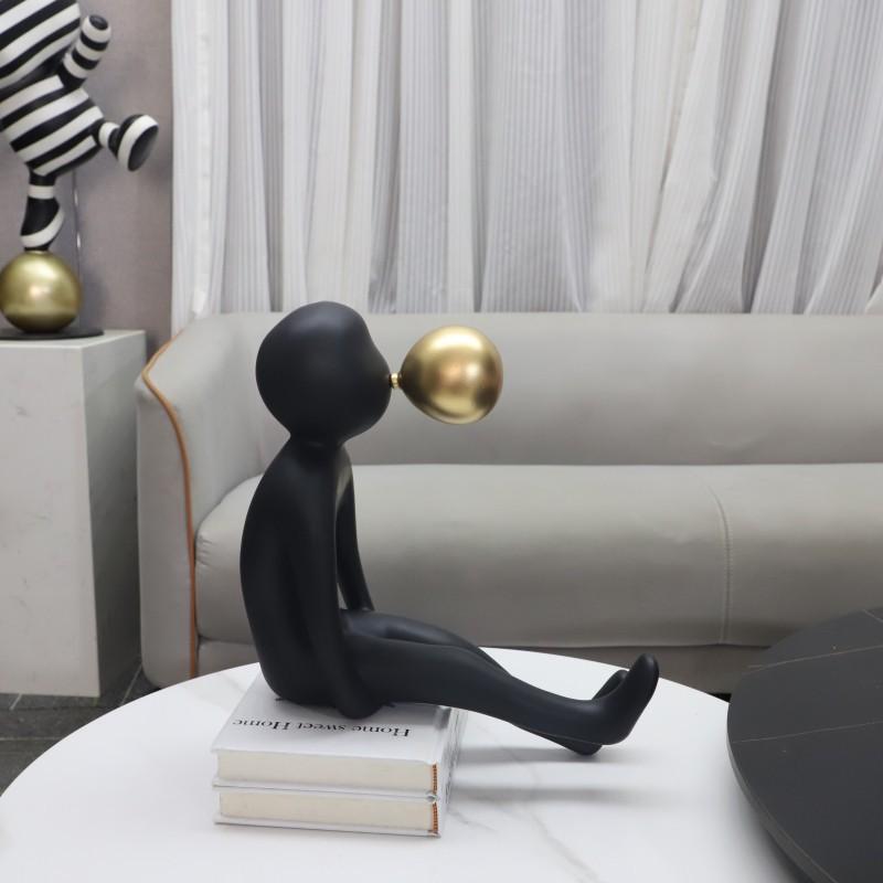 Abstract Black Figures figurine Resin Statue Crafts Desk Decor Ornaments Minimalism Character Sculpture Room Aesthetics Decor