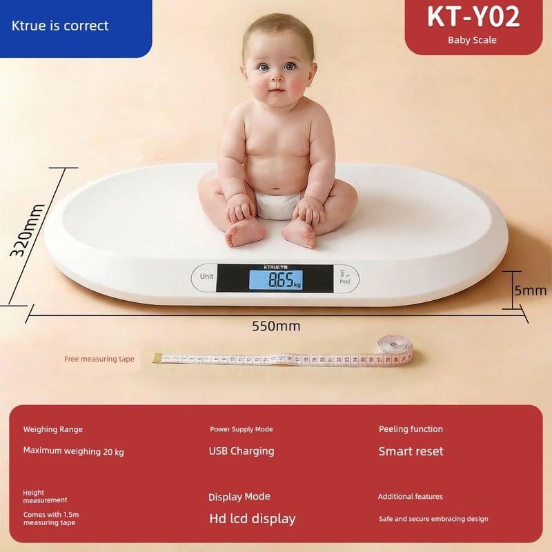 

Baby Weight Scale, Household Baby High-Precision Height and Weight Measuring Instrument, Digital Scale, Special Precision Scale for Newborns Integrated Baby Model [Can Weigh 20kg]
