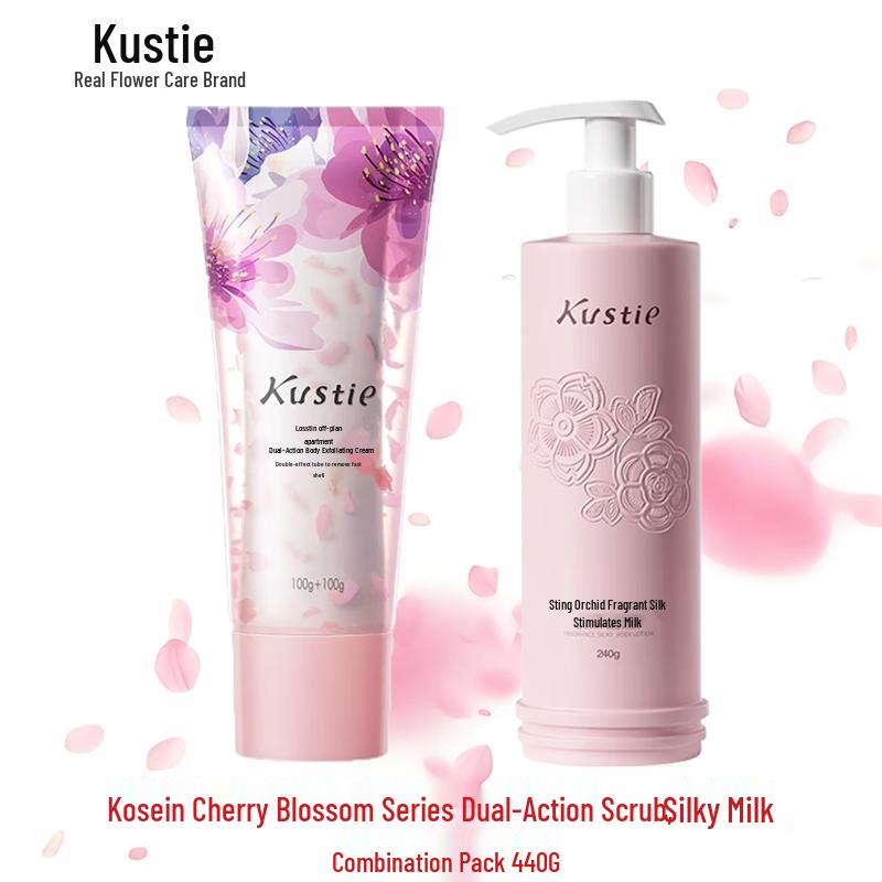 KOSCINC Cherry Blossom Dual-Effect Scrub & Silky Lotion Set