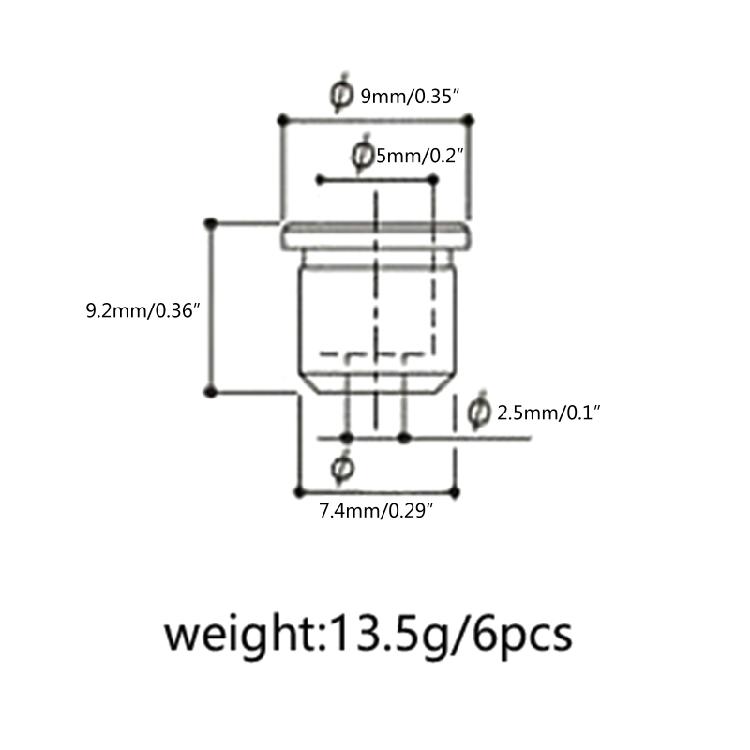 6 Pcs Guitar Through Body String Ferrules Replacement Guitar Parts Easy Install