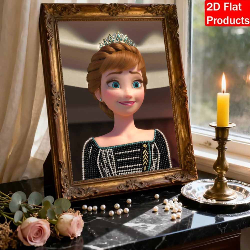 Disney Pearl Painting Frozen 2 Anna Handmade DIY Pearl Gemstone Painting Pictures Crafts Special Shape Home Wall Decoration