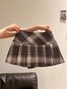 Coffee Plaid High-Waisted Pleated Skirt - Spring/Summer 2026 Collection, Sexy College Style Short Skirt for Women