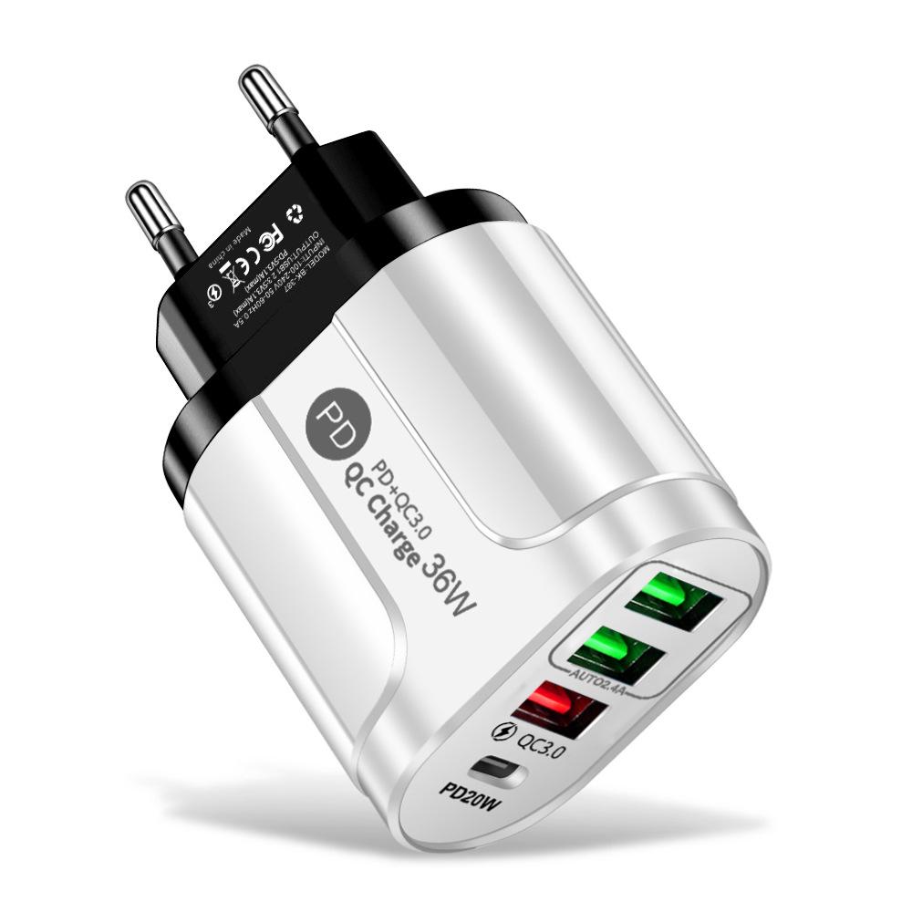 US/EU/UK 20W Fast Charging Phone Charger with USB & PD Ports
