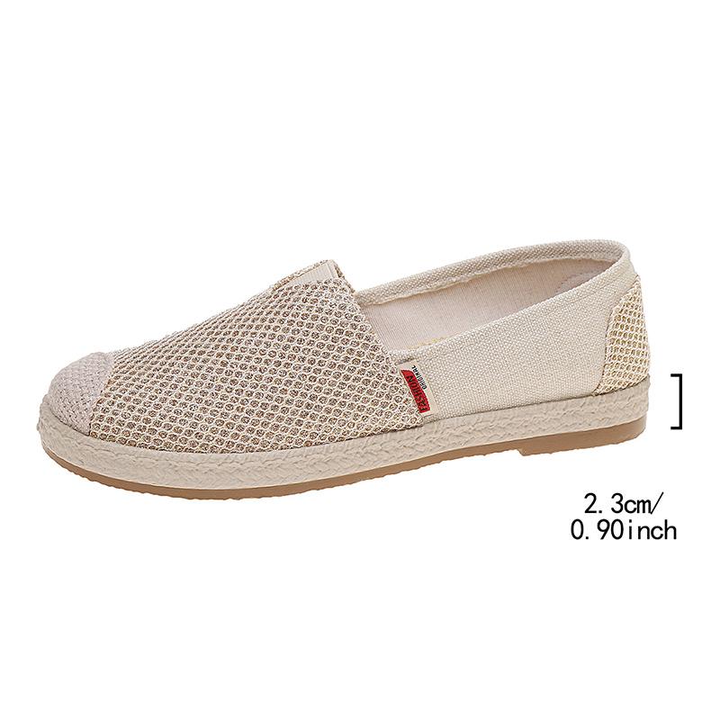 Fashion Solid Color Lightweight Women's Flat Shoes Breathable Slip-On Mesh Casual Shoes Woman Plus Size Comfort Soft Sole Walking Shoes