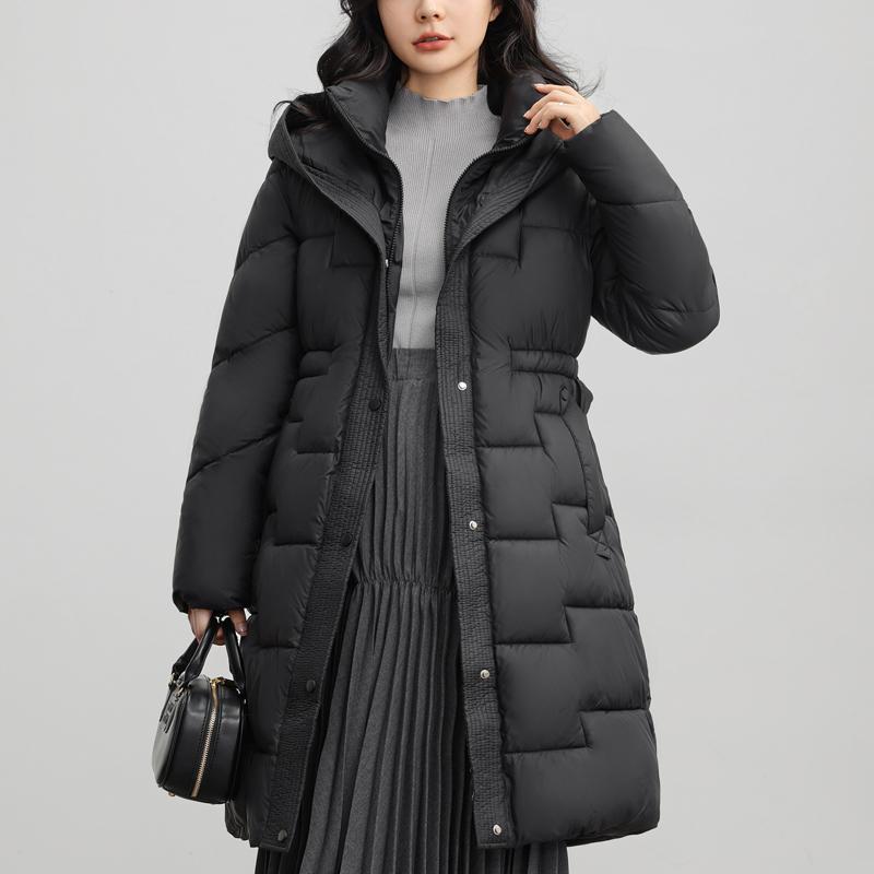 Warm Long Parkas for Women Overcoat With Belt Plus Size Fashion Long Sleeve Thick Woman Winter Coats Hooded