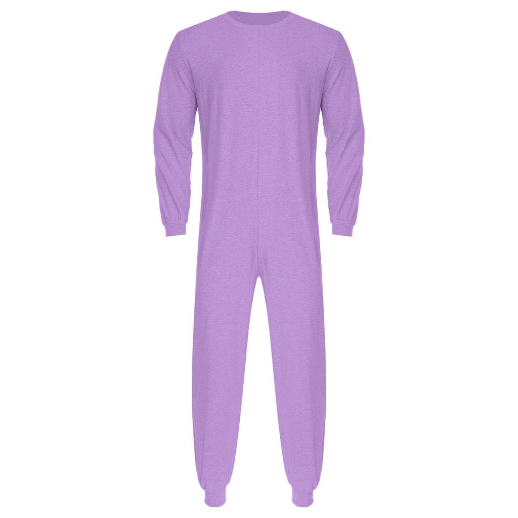 Unisex Adaptiv Jumpsuit Rundhalsdesign Långärmad Dragkedja bak Långa byxor Etdelad Romper Särskilda behov