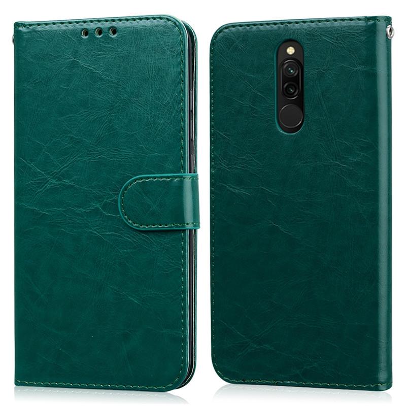 

For Xiaomi Redmi 8 Case Leather Flip Wallet Case For Xiaomi Redmi 8A Case Luxury Wallet For Redmi 8A Redmi8 Bumper Fundas Coque For Redmi 8A темно-зелений колір
