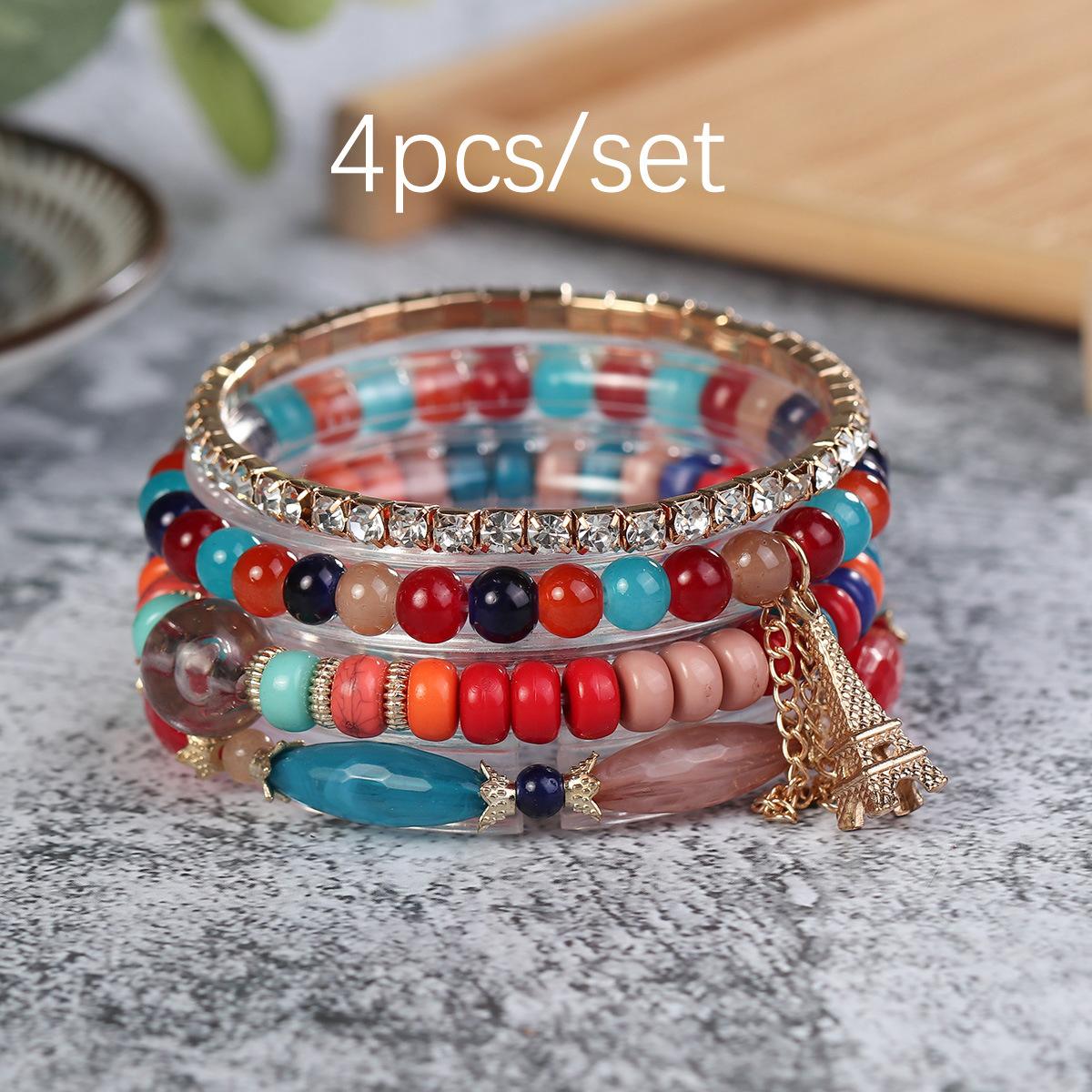 JYL TS Bracelet  Bohemian Colorful Tassel Chain Boosts Vitality & Good Fortune secretly mix насыщенный черный