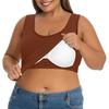 Plus Size Women's Camisole With Bottom And Chest Pad, Sexy Oversized Underwear With Chest Pad
