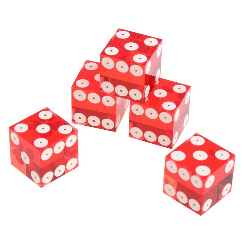 Pack of 5 Six Sided D6 19mm Casino Dice High-grade Acrylic Clear Dice with for Razor Edges Drop Shipping High Quality Practical Daily Use