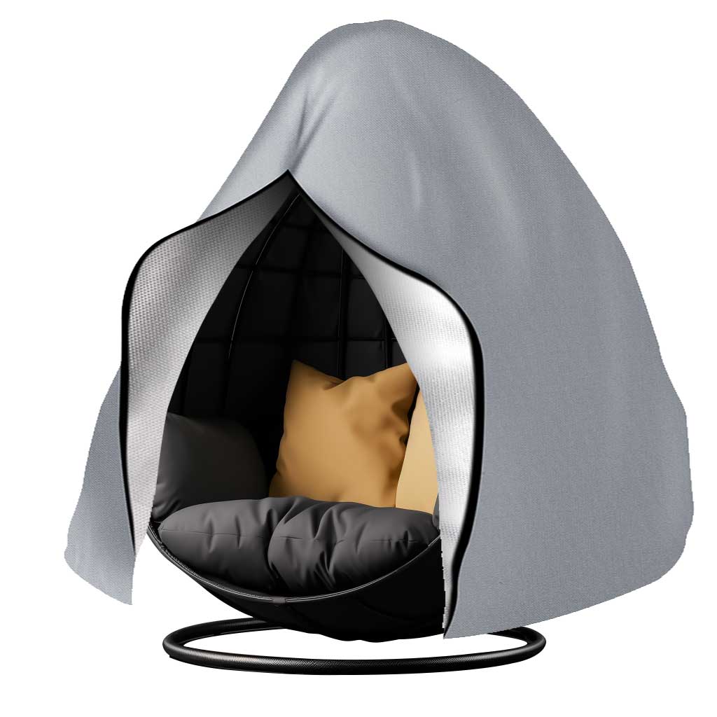 Wasserdichte Hänge-Eiersessel-Abdeckung für die Terrasse, winddichte Schaukel-Eiersessel-Abdeckung, Eiersessel-Überzug mit Reißverschluss und verstellbarem Saumkordelzug