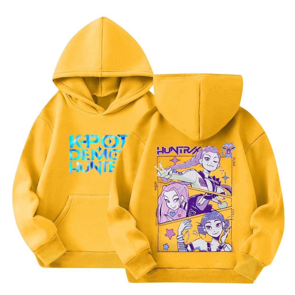 Kids' Long Sleeve Loose Pullover Letter Print Drawstring Hooded Sweatshirt