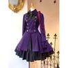 Medieval Renaissance Gothic Dress with Bow and Ruffle Skirt