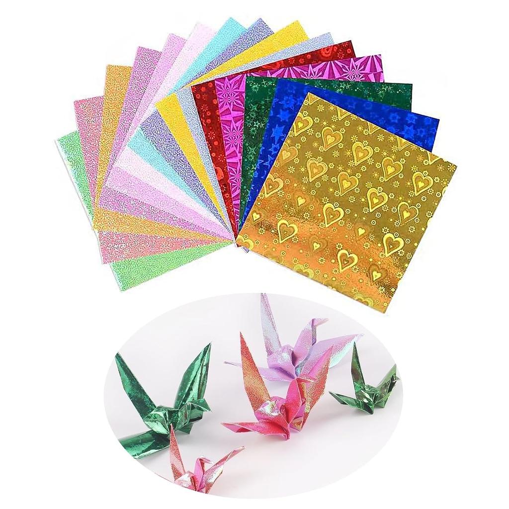 OrigamiFoil OrigamiPearl OrigamiSparkly PaperAurora ColorColorfulHologram Paper15cm100 SheetsSenbazuru OrigamiDecorationDIY PaperCraft PaperBirthday