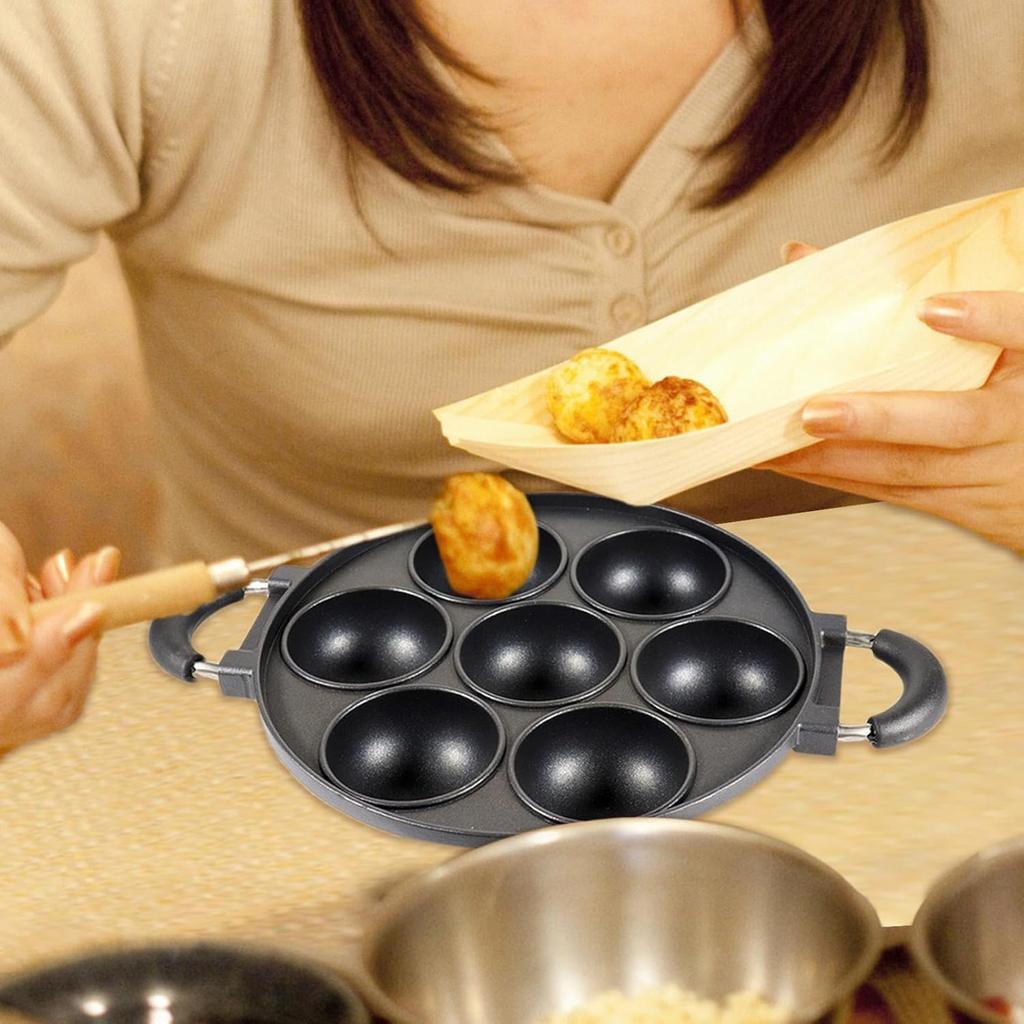 7 Holes Iron Cupcake Pan Portable Round Kitchen Baking Bakeware Premium Cast Iron PanRound Home Kitchen Non Stick Baking Tools