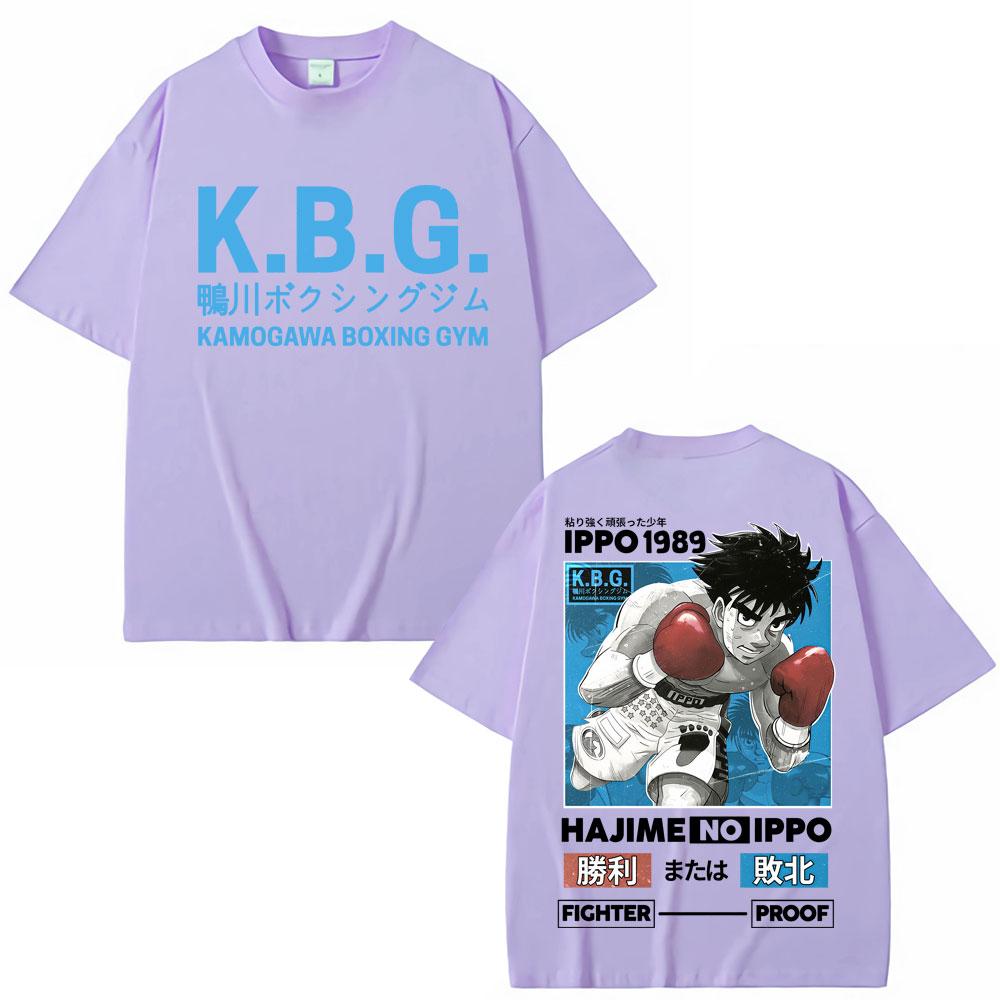 Anime Hajime No Ippo Graphic Tshirts Kamogawa Boxing Gym Harajuku Unisexga T Shirts Makunouchi Takamura KGB Loose Cotton T Shirt
