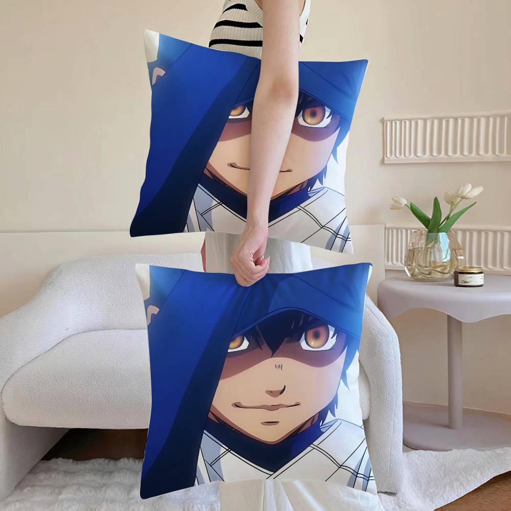 S-Sawamura Eijun Pillow Case Anti-dustmite Pillowcase Invisible Zipper Silky Sofa Cushion Cover