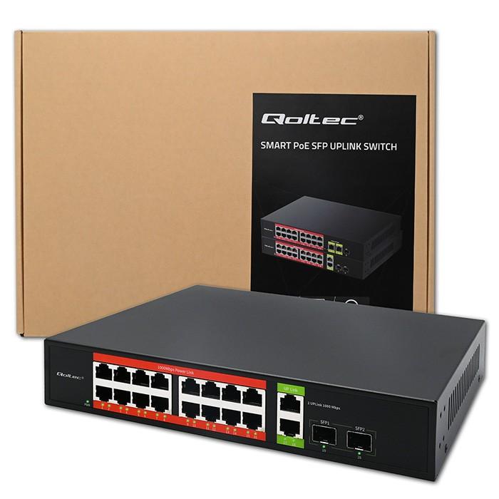 Gigabit Ethernet SWITCH PoE 16xRJ45 2xRJ45 2xSF