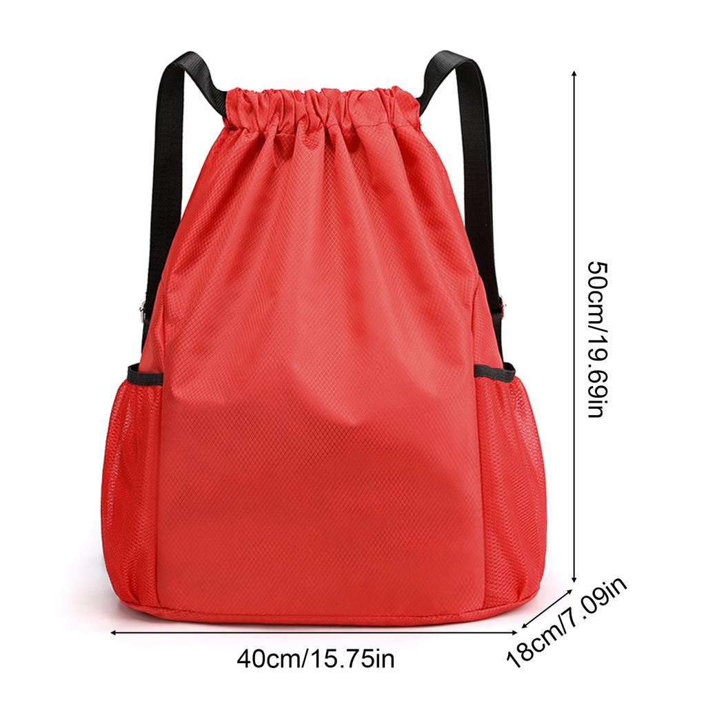 Drawstring Backpack Large Capacity Water Resistant Nylon Gym Bag for Travel and Sports Lightweight Sack for Men Women