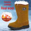 Real Wool Waterproof Winter Boots -40°F, Non-Slip Genuine Leather