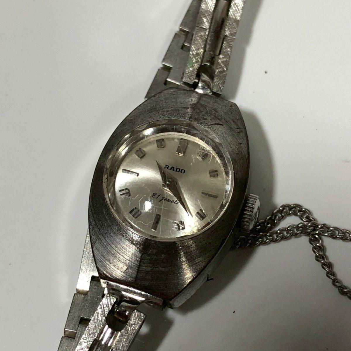 Used RADO Vintage Watch Manual Winding Oval Metal Band Belt Antique Operation Confirmed Standard Popular