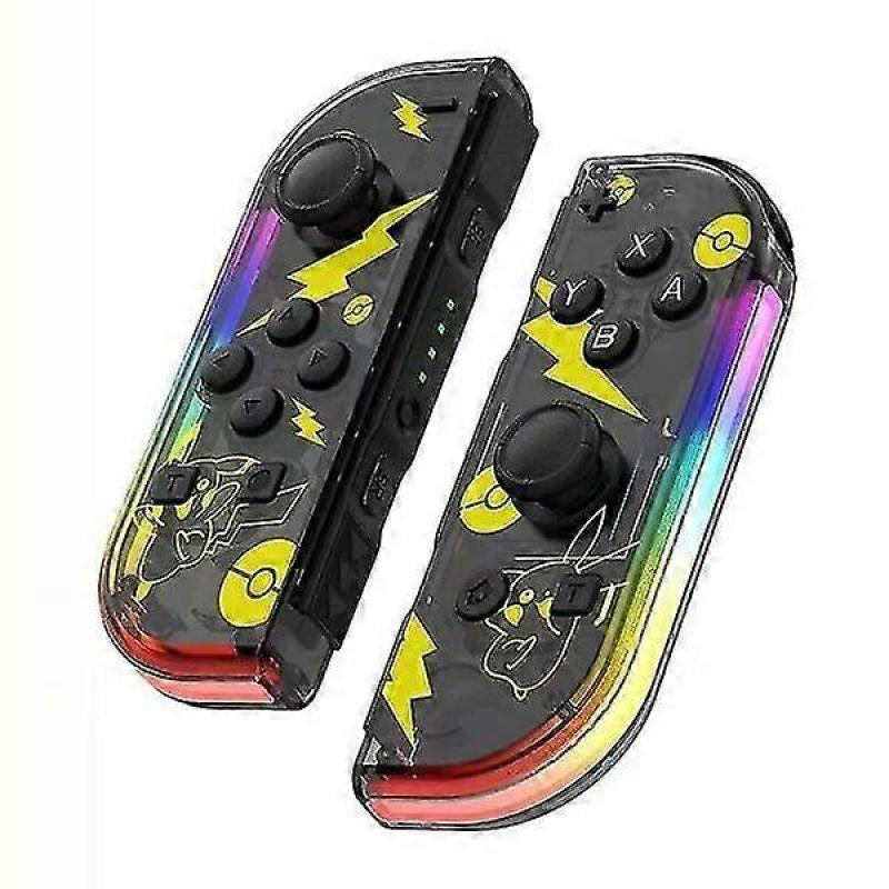Wireless Controller Compatible with Nintendo Switch, OLED, Lite Gamepad Joystick (L/R) Replacement with RGB Right Purple Green