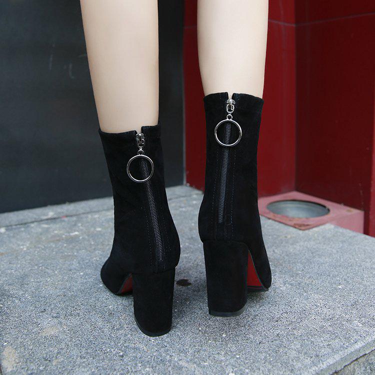 Semišová kůže silný podpatek dámské boty móda vysoké podpatky kotníkové boty gh6 boty dívčí boty zapatos de mujer