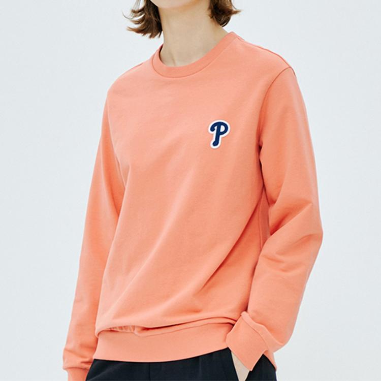 MLB NY/LA Long Sleeve Small Logo Embroidered Sweatshirt Unisex sweatshirt Orange 31MT04011-10O