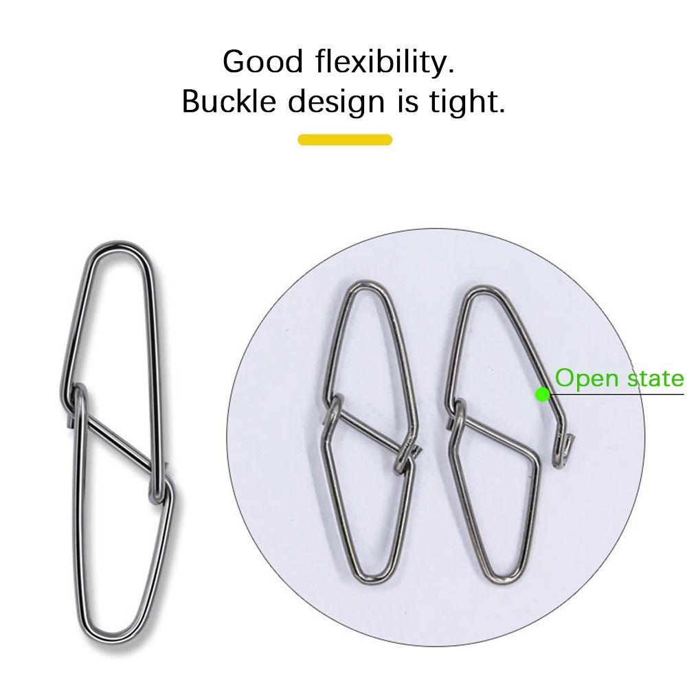 100PCS Not Damaging Fishing Line Fishing Swivel Snap Fishing Lure Connector  Ocean Sea Boat