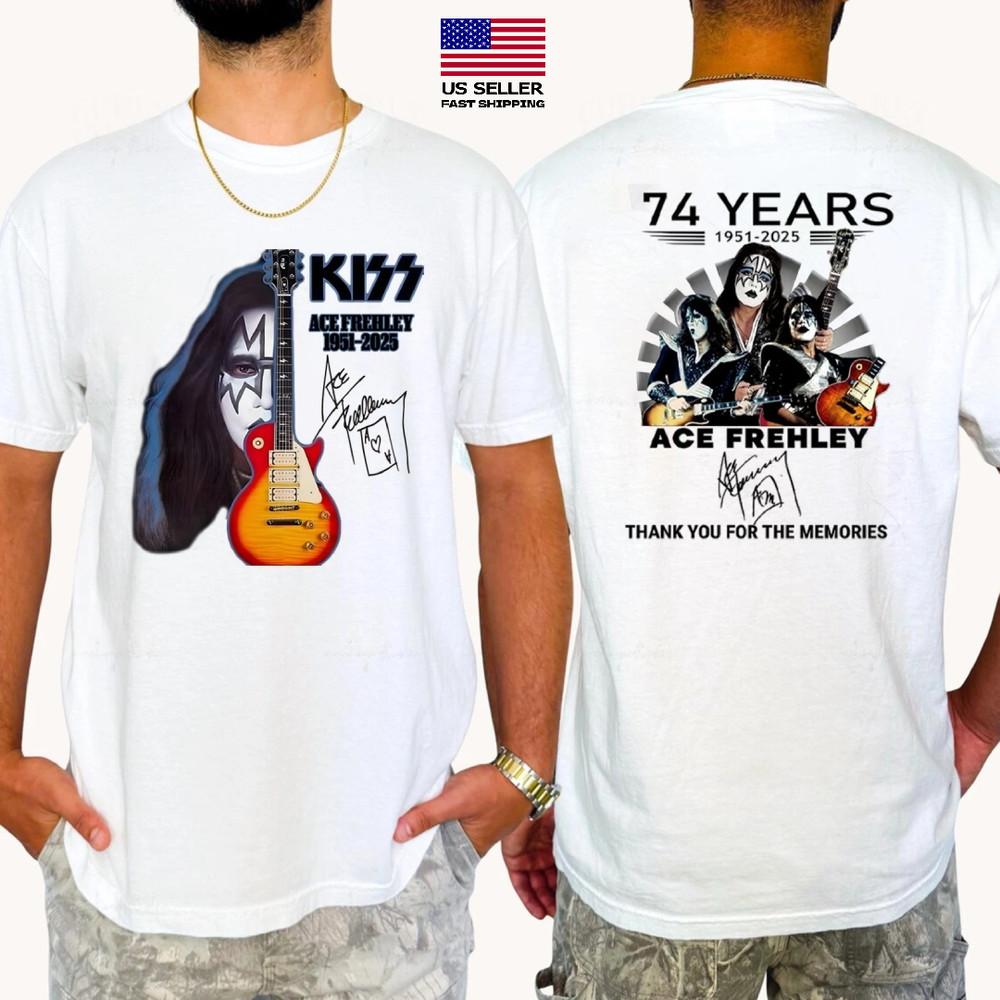 

Ace Frehley Legendary 1951-2025 Memories Signature TShirt - Multicolors, S-5XL Unisex T-Shirt S